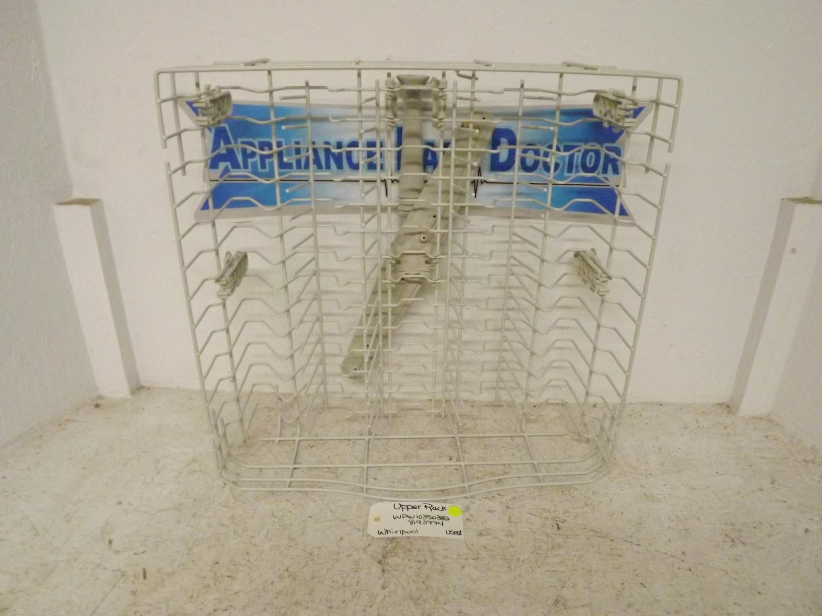 Whirlpool Dishwasher WPW10350382 8193774 Upper Rack Used Whirlpool Dishwasher WPW10350382 8193774 Upper Rack Used